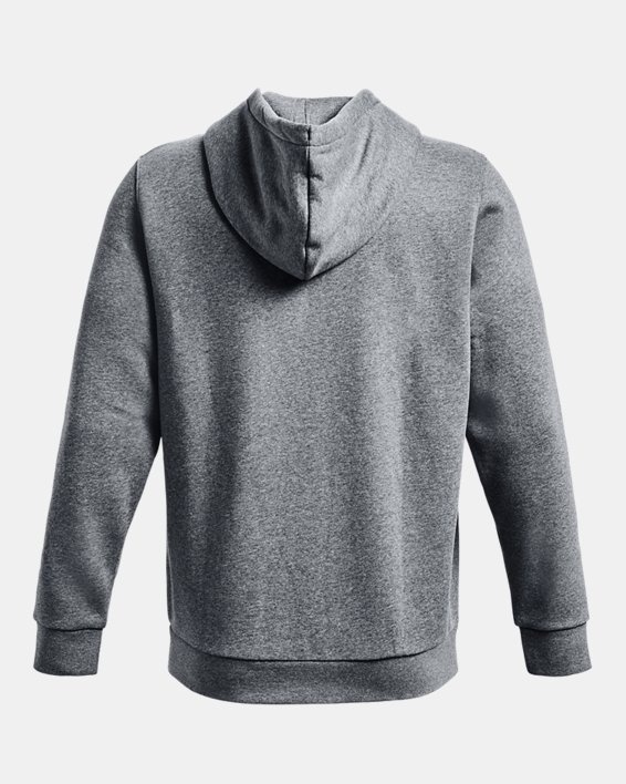 Men's UA Essential Fleece Full-Zip Hoodie, Gray, pdpMainDesktop image number 4